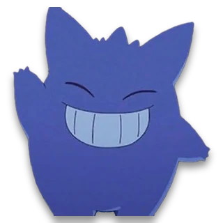 Gengar, grinning and waving